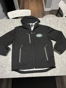 New York Jets NFL Rain Jacket Men's Black Used M - Picture 1 of 7