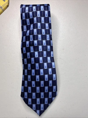 Gianfranco Ruffini Italy Necktie Tie Men Blue Geometric 100% Silk 3.5 - Image 1 of 4