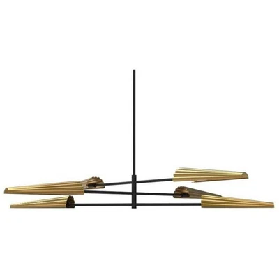 Lámpara de araña Cassie negra mate con latón envejecido Dainolite Lighting CSE-476C-MB-AGB Foto 1 de 2