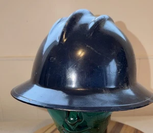 VINTAGE BULLARD HARD BOILED HARD HAT SCHWARZ VOLLE KREMPE OHNE INNENFUTTER - Bild 1 von 7