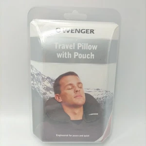 Wenger Swiss Gear Cuscino Collo da Viaggio Nero Gonfiabile e Marsupio - Foto 1 di 3
