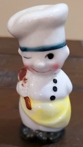 Single Replacement Winking Chef Salt Or Pepper Shaker Vintage Japan 3.5 Inches - Picture 1 of 5