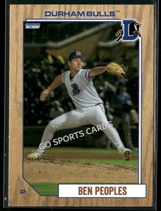 2025 Durham Bulls Ben Peoples RC Rookie Tampa Bay Rays Minor League - Picture 1 of 1