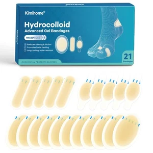 Gel Blister Bandages - 21 PCS Hydrocolloid Bandages for Feet, Blister Cushion... - Picture 1 of 8