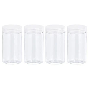 Rotondi Barattoli Plastica con Trasparente Vite Top Coperchio,5oz/150ml,4pz - Foto 1 di 5