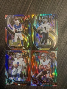 2024 NFL Select SHOCK (4) Card Lot PREMIER & CLUB. ALLEN, CJ, DAK, EVANS PRIZMS - Picture 1 of 8