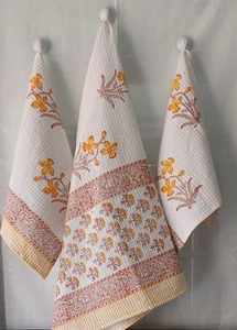 Hand Block Towel Set of 3-(HB-Towel-001) - Picture 1 of 2