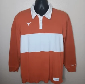 Nike Campus Collection Texas Longhorns Men's Large Polo Rugby Shirt DO4720-802 - Picture 1 of 10