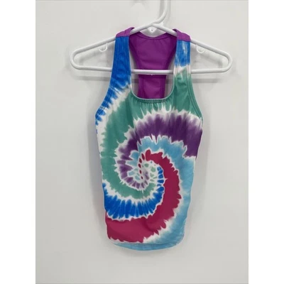 Tankini Lands End Niñas Elástico Tie Dye Cuello Cuadrado Sin Mangas Multicolor 7s Foto 1 de 4