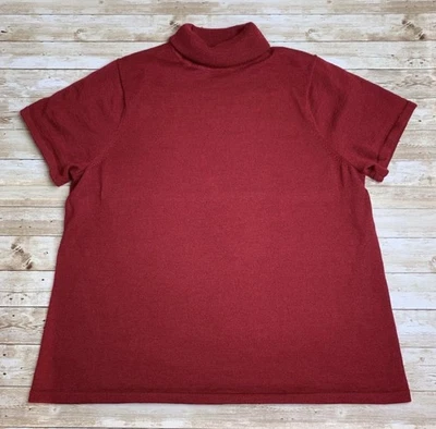 Dialogue 1X Suéter Tejido Manga Corta Cuello Alto Mezcla Merino Top Rojo Foto 1 de 4