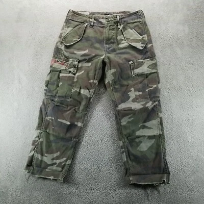 Pantalones Ralph Lauren De Colección Denim Supply 30 Verde Carga Camuflaje Paracaidista EE. UU. Bandera del Reino Unido Foto 1 de 4