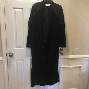 Vintage Deadstock Cinema Etoile Black Velour Robe Sz M - Bild 1 von 12
