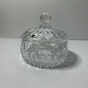  Vintage Gorham  Althea Lead Crystal Clear Candy Dish With Lid Beautiful 5.25" - Picture 1 of 7