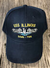 USS Illinois SSN-786 Ball Cap Submarine Silver Dolphins US Navy Sub Veteran Hat