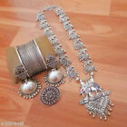 Indian Bollywood Style Designer Silver Plated Oxidized Boho Jewelry Necklace Set
