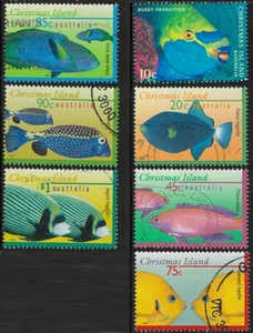 1996 Christmas Island No Gum Cancelled Set of 9x Marine Fish Series Stamp issues - Picture 1 of 1