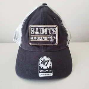 New Orleans Saints Hat Cap Snap Back Black 47 NFL Clean Up Mesh Back Mens New - Picture 1 of 9