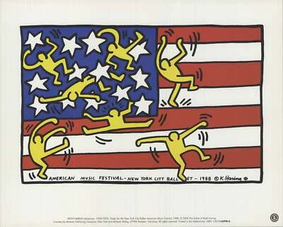 KEITH HARING New York City Ballet: American Music Festival, 1988 9.5" x 11.75" O - Image 1 of 4