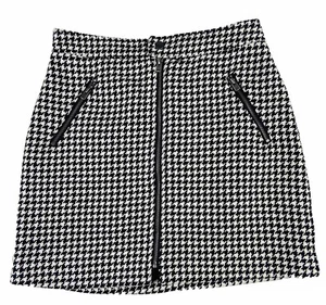 Hollister Womens Skirt Black White Houndstooth Ultra High Rise Full Zip S - Picture 1 of 7