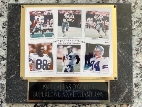 Dallas Cowboys Super Bowl 27 Player Plaque Aikman, Emmitt Smith, Irvin Cover