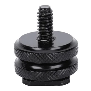New 1/4 And 3/8 Tripods Screw To Flash Hot Shoe Mount Adapter For Camera Camco - Zdjęcie 1 z 7