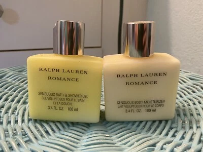 Antigo Ralph Lauren Romance hidratante corporal sensível e gel de banho 3,4 oz. cada - Imagem 1 de 4