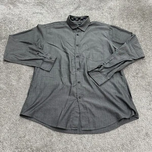 Joseph Abboud Dress Shirt Large Dark Gray Button Down Long Sleeve Cotton Work - Picture 1 of 10