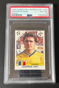 Gheorghe Hagi 1990 World Cup Panini Stickers #167 Team Romania - PSA 6