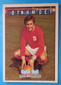 COLIN HALL NOTTINGHAM FOREST 1970 A&BC ORANGE BACK CARD No 27