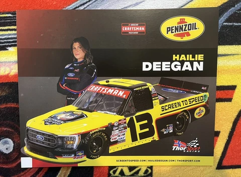 NEW! 2023 HAILIE DEEGAN #13 NASCAR CRAFTSMAN TRUCK PENNZOIL VEGAS POSTCARD Cover