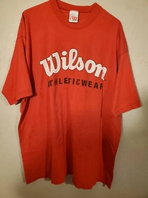 wilson tennis  t shirt USA MADE heavy large spell out XXXL MINT CONDITION RED! - Image 1 of 3
