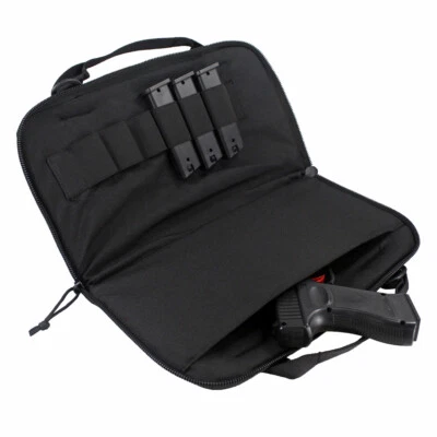 Tactical Gun Case Tough Pistol Case Shooting Range Handgun Bag Magazine Pouch - Image 1 of 4