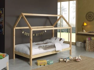 Vipack: Hausbett 90 x 200 - Spielbett Kinderbett Jugendbett Kiefer massiv Natur - Bild 1 von 3