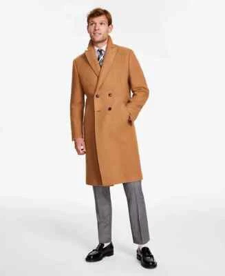 Tommy Hilfiger Men's Overcoat Wool Blend Double-Breasted Size 42L E05565 - Image 1 of 4