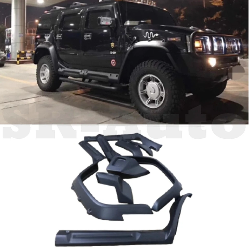 Para Hummer H2 2003-2009 Carrocería ancha Rueda-ceja Protector Versión Cuerpo ancho Ángulo 8 piezas Foto 1 de 4