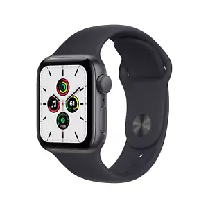 Apple Watch SE 40mm Space Gray Aluminum Case with Black Sport Band - Regular... - Picture 1 of 7
