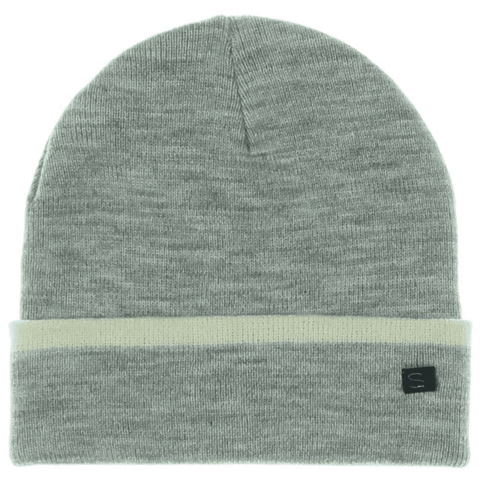 Sean John Men's Flat Knit Tipped Cuffed Beanie - Heather Grey, Acrylic *NEW* — 第 1/1 张图片