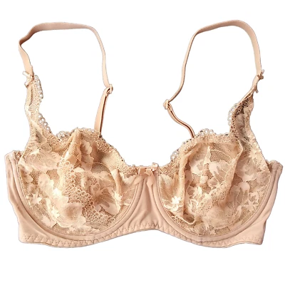 Sujetador de encaje Lily Of France sensacional con aros bordado 2177192 desnudo 34D Foto 1 de 3