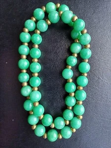 Grüne Jade Perlenkette Jadeit gute Qualität - Bild 1 von 4