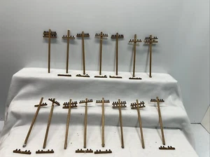O Gauge Wood Telephone Pole 7 Inches Tall 12 Total With Insulators - Picture 1 of 5