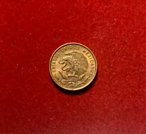 Mexico 1956 Centavo UNC Brass Coin KM#417 T4115 - Picture 1 of 2