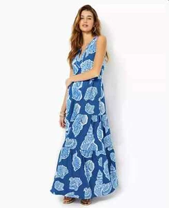 Maxi Vestido Halter LILLY PULITZER USADO UNA VEZ TALLA 2 SYDNEE Shell Of A Goodtime - Imagen 1 de 15