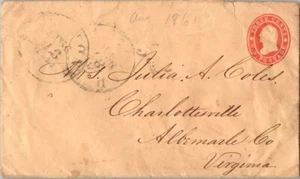 CSA Aug 13/1861 Richmond, VA w/sl 5 Cts Confederate Use 3c Star Die Envelope U27 - Picture 1 of 1