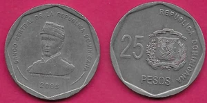 DOMINIKANISCHE REP 25 PESOS 2005 XF BÜSTE VON GENERAL LUPERON GEGENÜBER, HEROE DE LA RESTAU - Bild 1 von 1