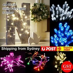4M 40LED Battery Operated String Fairy Lights 5 Colours Party Wedding Christmas - Picture 1 of 15