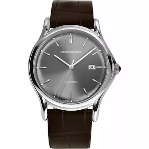 Emporio Armani ARS3000 Swiss Automatic Watch, Gray Dial, Genuine Alligator Strap - Picture 1 of 5