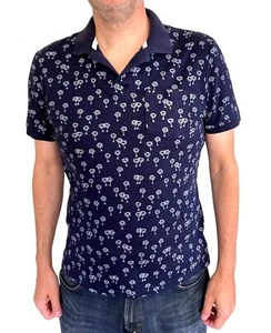 Polo Banana Republic para hombre talla mediana lujo táctil algodón azul palma - Imagen 1 de 12