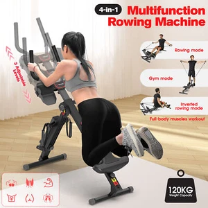 4 in1 Rowing Machine Rower AB Workout Machine Exercise Fitness Home Gym Cardio - Picture 1 of 11