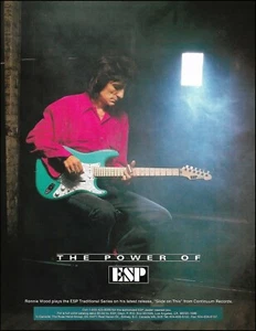 Rolling Stones Ronnie Ron Wood ESP Traditional Series guitar advertisement print - Picture 1 of 3