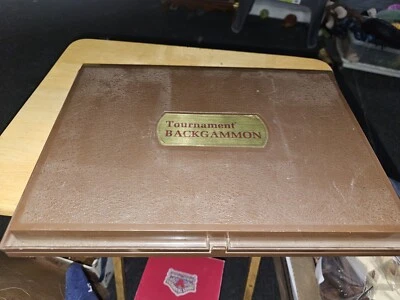 Vintage Tournament Backgammon Travel Set Briefcase Plastic Travel Case Plastic - Image 1 of 4